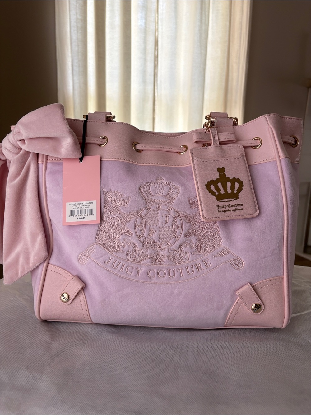 Juicy Couture Exclusive "Scottie Dogs Tote" Lilac Mist NWT